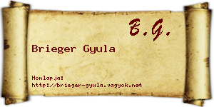 Brieger Gyula névjegykártya